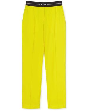MSGM Bicolor Wool Casual Pants - Yellow