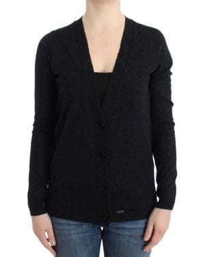 CoSTUME NATIONAL Grey Wool Alpaca Cardigan - Black