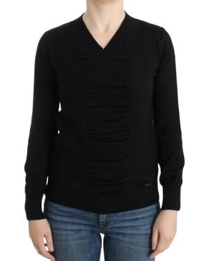 CoSTUME NATIONAL V-neck Wool Jumper Black Sig12087