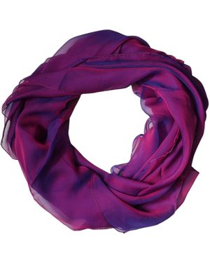 Dolce & Gabbana Silk Rectangle Wrap Shawl Scarf - Purple
