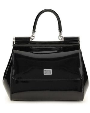 Dolce & Gabbana Black Calf Leather Bos Taurus Handbag