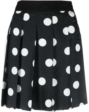 MSGM Polka Dot Pleated Mini Skirt - Black