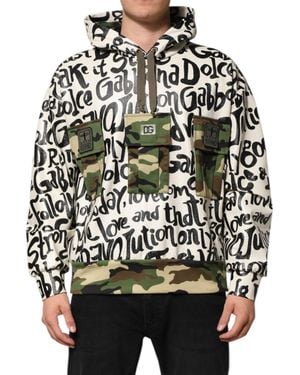 Dolce & Gabbana Graffiti Camo Pocket Hoodie - Black