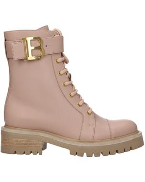 Balmain Beige Leather Ankle - Brown