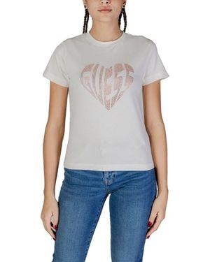 Guess Cream Cotton Tops & T - Blue