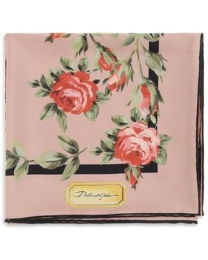 Dolce & Gabbana Multicolour Silk Scarf - Pink