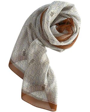 Borbonese Brown Silk Scarf - Gray
