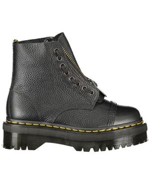 Dr. Martens Black Polyester Ankle - Grey