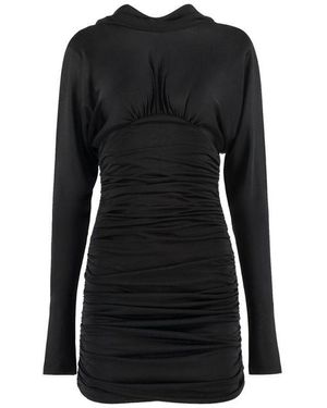 Saint Laurent Cowl Back Mini Dress - Black