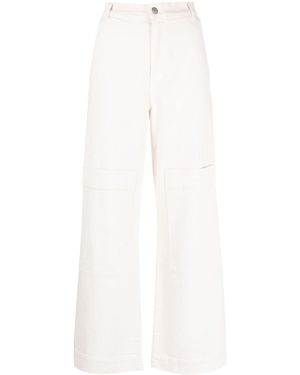 P.A.R.O.S.H. Multiple-Pockets High-Waisted Trousers - White