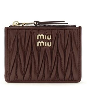 Miu Miu Lamb Ovis Aries Aries Wallet - Brown