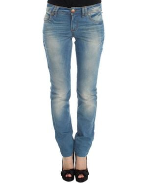 John Galliano Blue Wash Cotton Blend Slim Fit Jeans