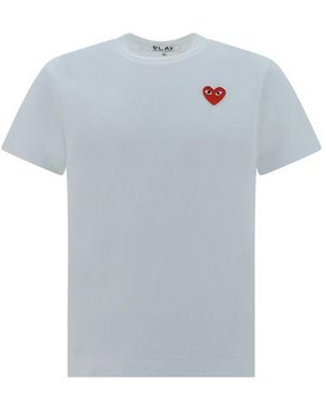 COMME DES GARÇONS PLAY White Cotton T - Blue