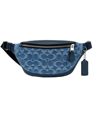 COACH Warren Mini Signature Denim Fanny Belt Bag - Black
