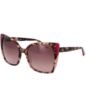 MARCIANO BY GUESS Brown Acetate Sunglasses - Red
