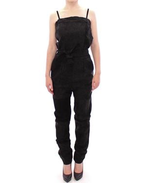 La Maison Du Couturier Leather Jumpsuit Black Gss10365