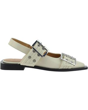 Ganni White Polyethylene Ballet Flats - Black