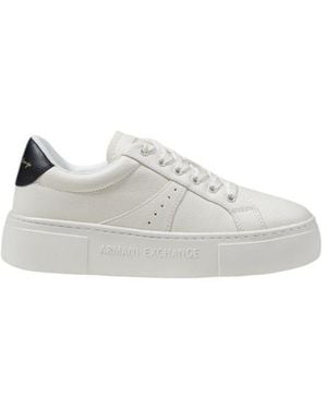 ARMANI EXCHANGE Black Polyester Chunky Sneakers - White