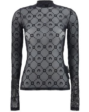 Marine Serre Moon Crewneck Top - Black