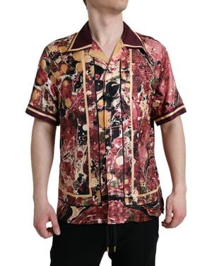 Dolce & Gabbana Button Down Silk Shirt - Red