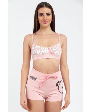 Moschino Multicolor Cotton Bra - Pink