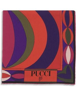 PUCCI Printed Silk Scarf - Red