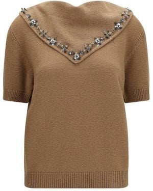 Prada Brown Cashmere Sweatshirt