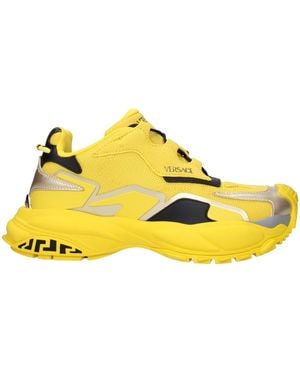 Versace Yellow Fabric Athletic Sneakers