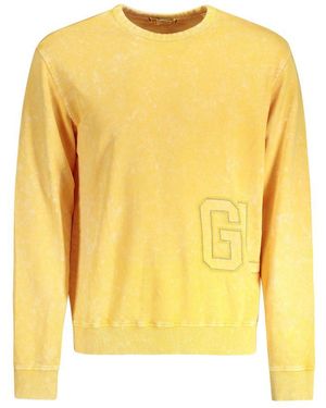 Guess Yellow Cotton Men Jumper