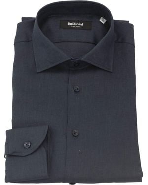 Baldinini Sleek Linen Slim Shirt For - Blue