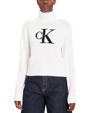 Calvin Klein White Cotton Turtleneck