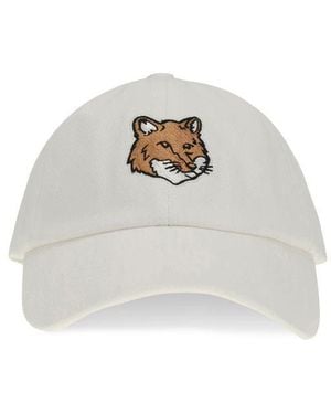 Maison Kitsuné White Cotton Cap (baseball Hat)