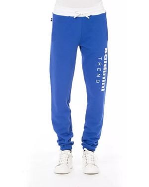 Baldinini Chic Cotton Sport Trousers With Lace Closure - Blue
