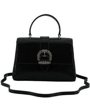Jimmy Choo Black Leather Top Handle Shoulder Bag