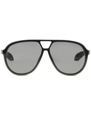 McQueen Black Acetate Sunglasses - Gray