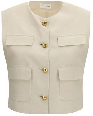 P.A.R.O.S.H. P. A.R. O.S. H. Wool Sleveless Jacket - Natural