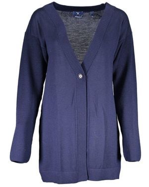 GANT Blu Wool Cardigan - Blue