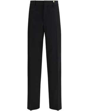 Versace Black Wool Oves Aries Dress Trousers