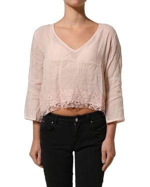 Pink Memories Light Pink Linen V - Natural