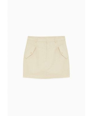 Patrizia Pepe Beige Cotton Mini Skirt - Natural