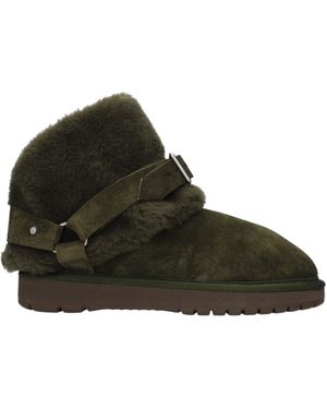 Burberry Leather Ankle Boots - Green