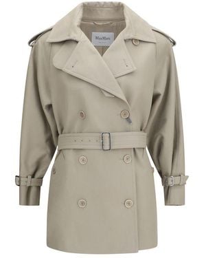 Max Mara Beige Cotton Trench Coat - Grey
