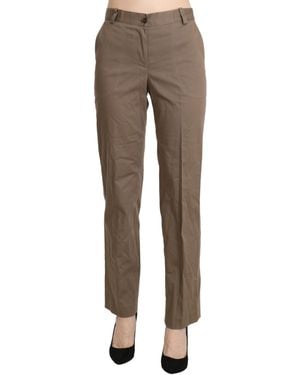 Bencivenga Brown High Waist Straight Dress Trouser Pants - Multicolor