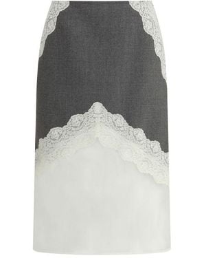 Jil Sander Grey Polyester Midi Skirt