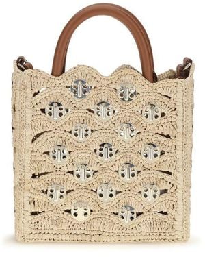 Rabanne Beige Raffia Handbag - Metallic