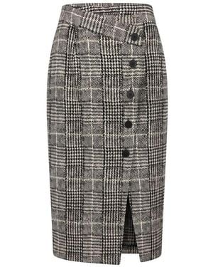Baldinini White Cotton Skirt - Grey