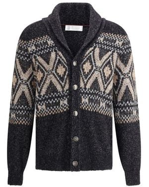 Brunello Cucinelli Virgin Wool Cardigan - Black