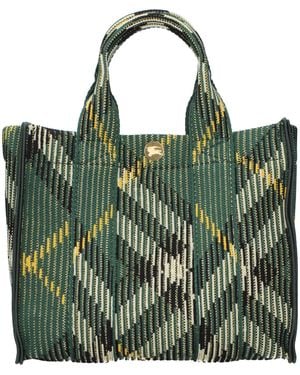 Burberry Green Fabric Handbag