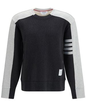 Thom Browne Gray Cotton Sweatshirt - Black