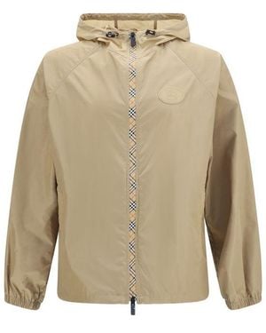 Burberry Beige Nylon Shell Jacket - Natural